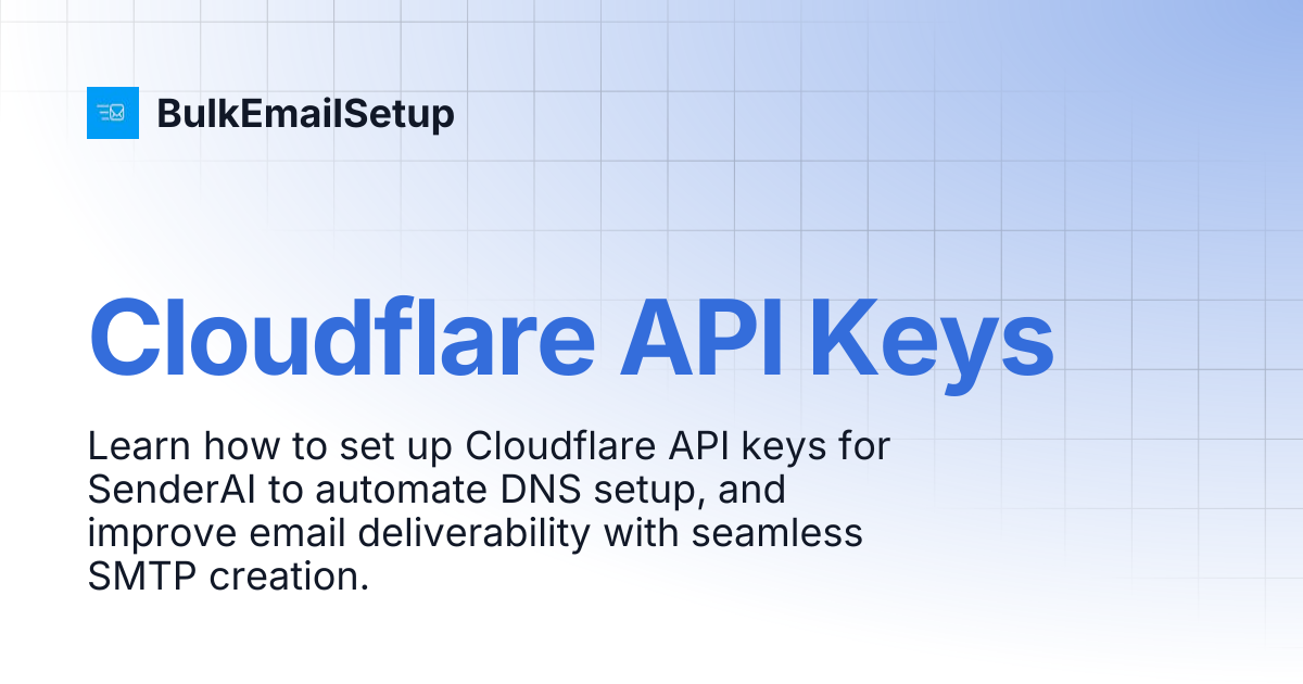 Cloudflare API Keys | Cloud App | BulkEmailSetup